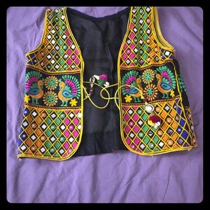 Brand new multi color festive waist coat